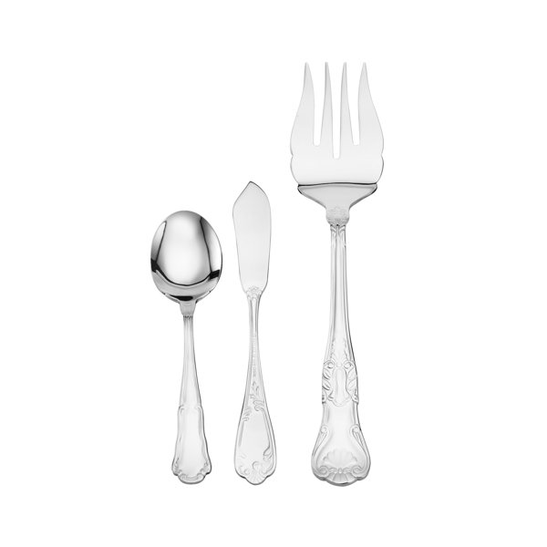 Wallace Hotel Lux 77Piece 18/10 Stainless Steel Flatware Set, Silver